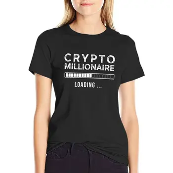 Kriptografijos Milijonierius Pakrovimo Juokinga cryptocurrency Bitcoin Ethereum T-Shirt korėjos mados drabužiai Moterims