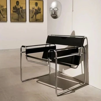 Kūrybinis Dizaineris Kambarį Kėdės Paprastas Gyvenimo Kambario Baldai, Nerūdijančio Plieno, Balno Oda Atgal Kėdė, Bendra Laisvalaikio Sofa