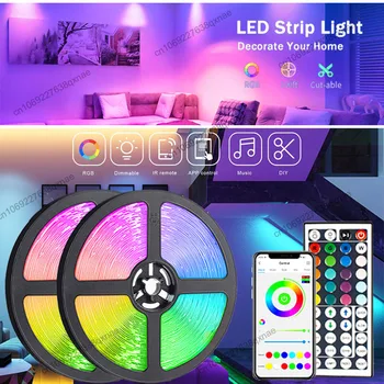 LED Juostelės Žibintai, USB SMD5050 Tira Led Rge Led Žibintai, patalpų Apdaila APP Kontrolės Neoninės Šviesos, LED 1-5m-10m, 15m 20m 30m