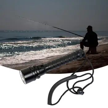LED Nardymas Žibintuvėlis su Uodega Virvę Aliuminio Lydinio, Super Šviesus Vandeniui Snorkeling Fakelas Lauko Žvejybos, Žygiai