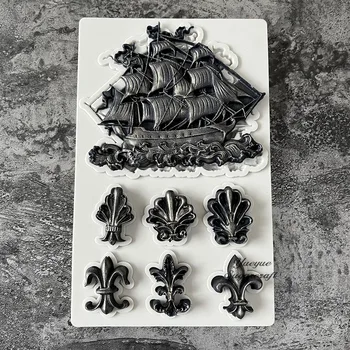 Laivas Silikono Epoksidinės Dervos Tinkas Formos tortas pelėsių minkštas formos tortas dekoravimo priemonės 