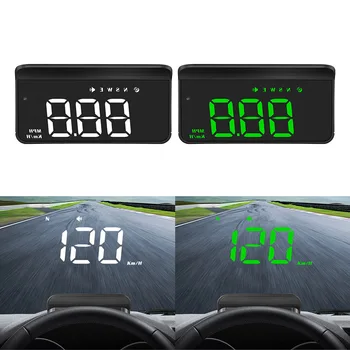 M1 Automobilių Skaitmeninis GPS Spidometras Head Up Display MPH/KM greičio viršijimo Pavargę, Įspėjimo Signalą Balta/Žalia LCD