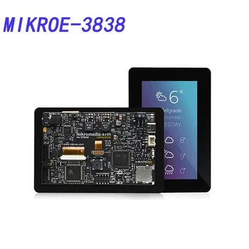 MIKROE-3838 Kūrimo Rinkinys, ekranas, STM32F407VGT6, Mikromedia 4, STM32F4 capacitive FPI su karkasu
