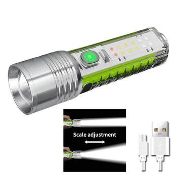 MINI Keychain Žibintuvėlis USB C Įkraunamas LED Lampwith Magnetas Kempingas UV Daugiafunkcį Nešiojamąjį Žibintai