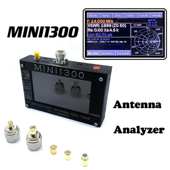 MINI1300 Plius 5 V/1,5 A HF VHF UHF Antena Analizatorius 0.1-1300MHZ Dažnio Matuoklis, SWR Matuoklis 0.1-1999 M. Su skystųjų KRISTALŲ Ekranas