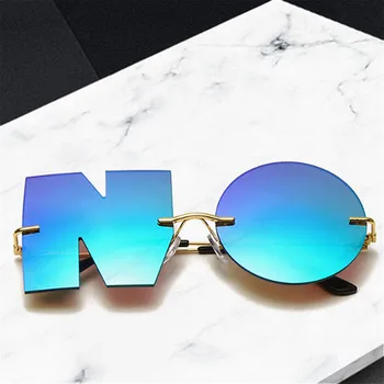 Mados raštu NR. Akiniai nuo saulės Prabangos Prekės ženklo Dizaineris Moterų Metalo Saulės akiniai Ponios Tendencija Sunglass UV400 Atspalvių
