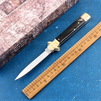 Mafijos 9 colių lauko kempingas sulankstomas peilis dvigubo pučiamųjų vertus gamtos ragų D2 plieno taktinis peilis EDC įrankiai