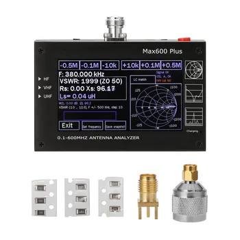 Max600 Plius HF VHF UHF Antena Analizatorius 0.1-600MHz su 4.3