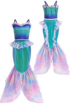 Mermaid Princesė Cosplay Vaikų Mergaičių Kostiumai, Anime Ir Animacinių Filmų Undinė Roleplay Vaikas Fancy Dress Up Šalies Drabužių Vaidyba.