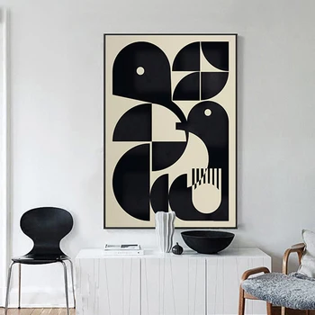 Modernus Nordic Abstrakčiai Juoda Balta Mados Bauhaus Spausdinti Plakato Tapybos Sienos Menas Drobė Nuotraukas Kambarį Namų Dekoro