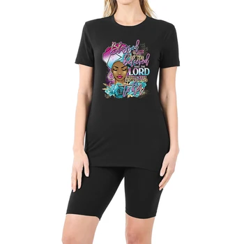 Moterų Kostiumas Vasaros Atsitiktinis O-Kaklo, Trumpas rankovėmis Viršūnes T-shirt ir Trumpas Kelnes Dviejų dalių Komplektas Spausdintos Grafikos Ponios Kostiumas
