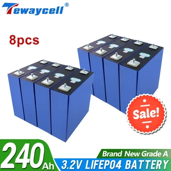 NAUJAS 8PCS 240Ah Lifepo4 baterija Klasės 3,2 V Įkrovimo baterija 3.2 V Ličio Geležies Fosfato Prizminis Saulės ES MUMS TAXFREE