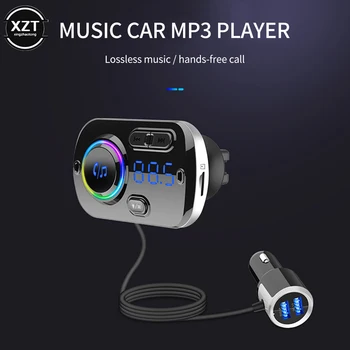 NAUJAS Automobilinis FM Siųstuvas Bluetooth 5.0 USB Automobilinis Įkroviklis Rinkinys Belaidžio Skambinimas laisvų Rankų įranga, MP3 Muzikos Grotuvas QC3.0 FM Moduliatorius Automobilių Rinkinys