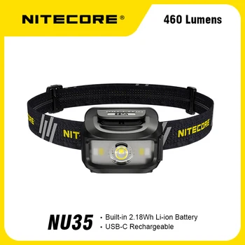 NITECORE NU35 žibintai Gali Naudoti tiek įmontuota Baterija arba AAA Baterija 460 Liumenų USB-C Tiesioginis Mokestis EDC žibintuvėlis