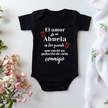 Naujagimio Rompers El Amor De Mi Abuela Es Tan Grande Kūdikių Bodysuits Ispanijos Nėštumo Skelbimas Vasarą Berniukų, Mergaičių Ropa Onesies