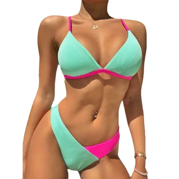 Naujas Kietas Seksualus Bikini Moterų V-kaklo, maudymosi Kostiumėliai, Dviejų dalių maudymosi kostiumėlį, Push Up Bikinis Nustatyti Brazilijos Maudymosi Kostiumą Moterų Paplūdimio 2023
