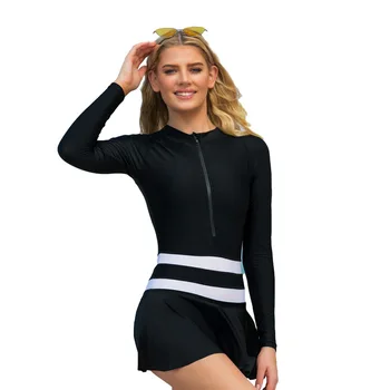 Naujas Moterų vientisas maudymosi kostiumėlis-Sijonas Nardymo Kostiumas Lieknėjimo ilgomis Rankovėmis Greitai-Džiovinimo maudymosi kostiumėlis Moterims Šuolis Kostiumai Moterims