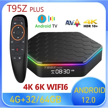 Naujas T95Z PLIUS Android 12.0 Smart TV BOX Allwinner H618 4G 64G 4K 6K BT Dual WIFI6 Media Player 2G16G Balso Asistentas Set Top Box
