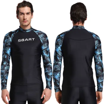Naujas Vyrų Burlenčių Rashguard Lycra Naršyti Plaukti Marškinėliai UV Apsauga Bėrimas Apsaugas Nardymo Viršūnes ilgomis Rankovėmis Plius Dydis 3XL maudymosi kostiumėlį, L