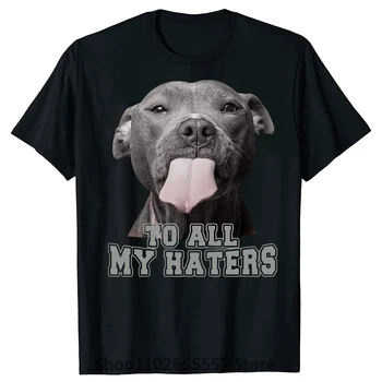 Naujovė Pitbull Visiems Mano Haters T Shirts Grafinis Medvilnės trumpomis Rankovėmis Gimtadienio Dovanos Vasaros Pitbull Šunų Mylėtojas T-shirt Streetwear