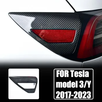 Nekilnojamojo Anglies Pluošto Tesla Model Y 2020 M+ Modelis 3 2017-2022 Universal Baterijos Uosto Apdailos Automobilių Šviesos Lempos Lipdukas Apdaila