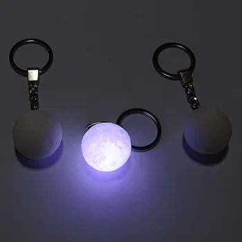 Nešiojamų Keychain Dekoratyvinis Naktinis Žibintas 3D Spausdinimo Mėnulio Formos Naktį LED Lempa Mėnulio Šviesos Keychain Apdaila