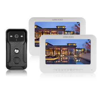 OWSOO Laidinio Vaizdo Doorbell 2 Patalpų Monitorius su IR-CUT Rainproof & 1 Lauko Kamera, Vaizdo Dviejų krypčių Garso Domofonas
