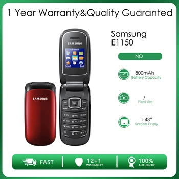 Originalus Samsung E1150 Mobilųjį Telefoną, 1.43 Colio Ekranas Baterija 800mAh GSM 900 / 1800 Atrakinta mobilusis telefonas