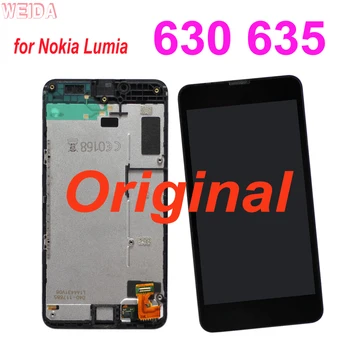 Originalą Nokia Lumia 630 635 LCD Ekranas Jutiklinis Ekranas skaitmeninis keitiklis su rėmo Surinkimas be rėmo Nokia Lumia 630 LCD