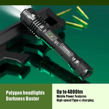 P70 Zoom High Power LED Žibintuvėlis Stiprios Šviesos Didmeninė Tipas-c Įkrovimo Avarinis Daugiafunkcinis Lauko Žibintuvėlis Kempingas