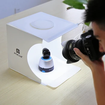PULUZ Mini Foto Studija Rinkiniai 1/2LED šviesdėžės fotografija, Fotografavimo Rekvizitai Palapinė Softbox 6 Fone Lankstymo Už VEIDRODINIAI SLR Camera
