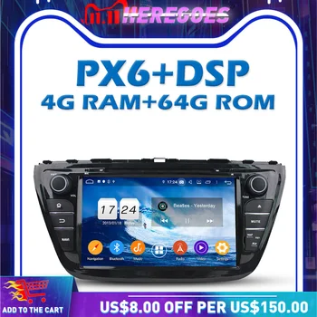 PX6 Automobilių DVD Grotuvas IPS DSP Android 10.0 4G 64G GPS Žemėlapis RDS Auto Radijo 