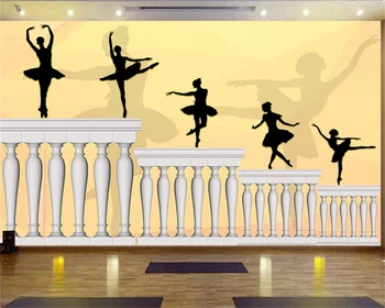 Papel de parede užsakymą tapetai teminiai šokių studija baleto, jogos studija įrankiai fono sienos dekoratyvinės tapybos freskos