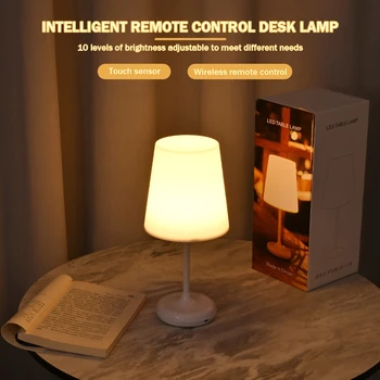 Paprastas Belaidis LED Stalo Lempa USB Įkrovimą, Naktiniai Nakties Šviesos su Nuotolinio valdymo pultelis Lempa Palieskite Jutiklį Kambarį