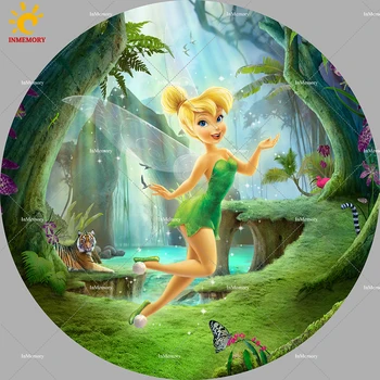 Pasakų Princesė Tinker Bell Turas Fone Padengti Vaikams Gimtadienio Apdailos Miško Baby Shower Nuotrauka Fone Reklama