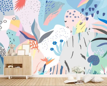 Pasirinktinis dydis freskos wallpaper HD dažytos augalas, dekoratyvinis dažymas gyvenimo kambario, Miegamasis fone 3d tapetai