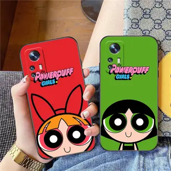 Powerpuff Girls Cartoon Telefoną Atveju Xiaomi Mi 10 10T Note10 CC9 CC9E 9 9SE 9T 8 A2 Pro Lite 4G 5G Juodas Minkštas Viršelis Funda
