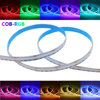 RGB COB LED Juosta 12V 24V 576 840 Led/m, Lankstus, Didelis Šviesus Dotless Spalvinga FOB LED Juostos Šviesos Juostelė Kambario Dekoro IP21/ IP67