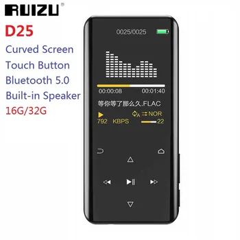 RUIZU D25 Bluetooth 5.0 MP3 Grotuvas 16G/32G 2,4 colių Lenktas Ekranas Nešiojami Muzikos MP3 Grotuvas Su FM Radijo Įrašymo E-knyga, Vaizdo