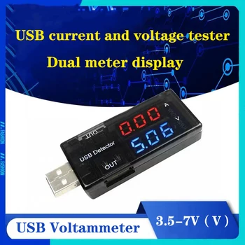 Raudona+Mėlyna Dual USB Srovė Įkrovimo Detektorius Testeris Akumuliatorių Voltmeter Ammeter Įkroviklis Gydytojas