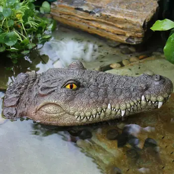 Realus Plūduriuojantis Krokodilo Galva Išdaiga Žaislas Atgrasymo Antys Vandens Masalui Aligatorius Galvos Kiemo, Tvenkinys, Baseinas, Apdaila Ornamentu
