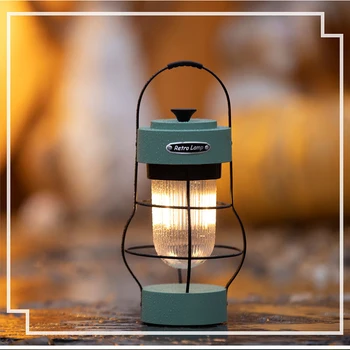 Retro Kempingas Šviesos Lauko Portable LED Įkrovimo Kabinti Palapinė šviesos Kabinti Kempingas Žibinto Lempa Šalies Žvejybos, Žygiai