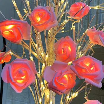 Rožių Žiedų LED Pasakų Šviesos Eilutę Kalėdų Lauko Sodo Festivalis Girliandą už Vestuves Valentino Miegamųjų Namo Apdaila
