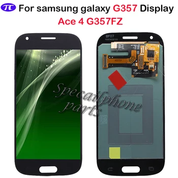 SUPER AMOLED skystųjų kristalų (LCD Samsung Galaxy Ace 4 SM-G357 G357FZ Ace4 G357 LCD Ekranas Jutiklinis Ekranas skaitmeninis keitiklis Asamblėjos Balta/Pilka