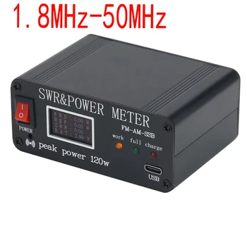 SWR-120 SWR Galios Matuoklis 1.8 MHz-50MHz Trumpųjų SWR Galios Matuoklis FM-AM-SSB OLED