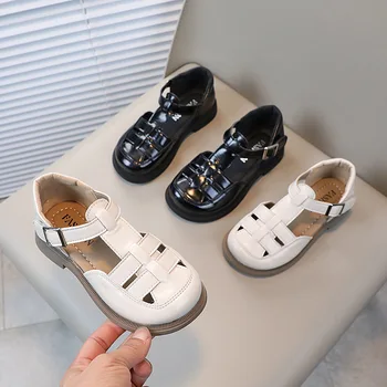 Sandalai mergaitėms, 2-12year Pu oda vaikams batų austi laisvalaikio bateliai vasaros orui mados Mergaitė sandalai baotou dydis 26-36