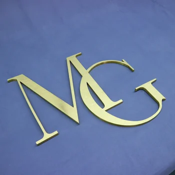 Sienos Raidžių Custom Metalo Logotipas Pasirašyti Raštą, Aukso Metalo Raidės