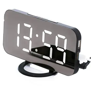 Skatinimas! Skaitmeninis laikrodis-žadintuvas - stilingas led laikrodis su USB, didžiulis ekranas, koreguoti ekrano ryškumą, fu