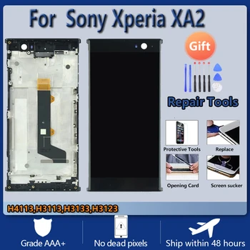 Sony Xperia XA2 LCD ekranas asamblėjos priekiniai atveju touch stiklas,Sony XA2 H4113 H3113 H4133 H3123 LCD Ekranas originalas