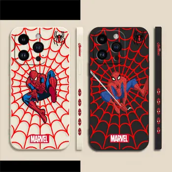 Stebuklas ' s Spider-Man Raudona Interneto Telefono dėklas Skirtas Apple iPhone 14 13 12 11 Pro XS Max Mini X XR SE 7 8 6 15 Plius Spalvos Skysčio Atveju
